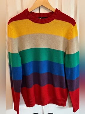 Le 31 par Simons Men's Rainbow Stripe Wool Blend Sweater M EUC